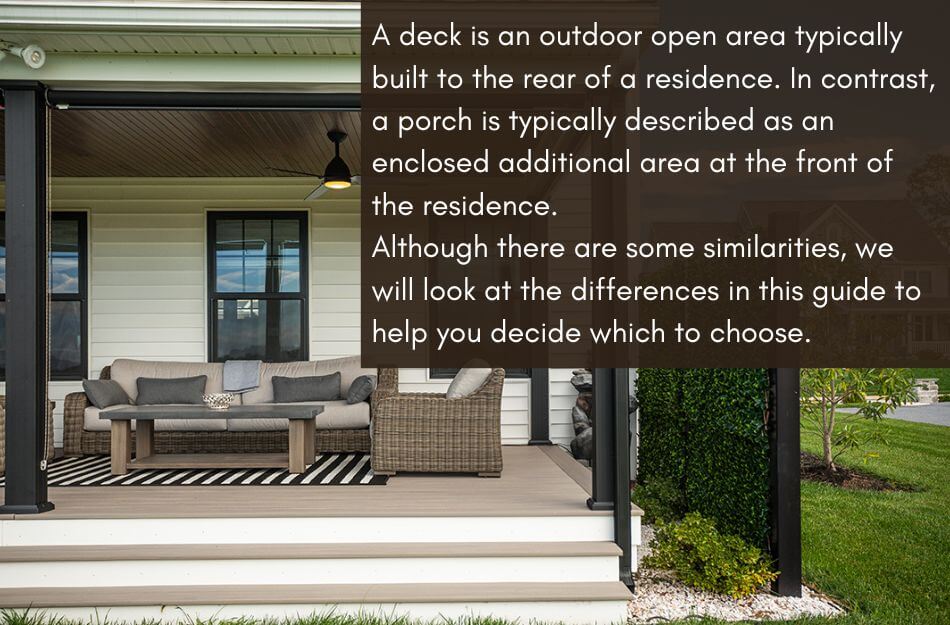 Deck vs Porch Infographics